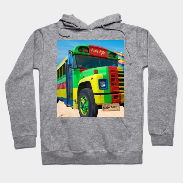 Take a Rasta Style Bus to the Beach Hoodie by CheeseOnBread